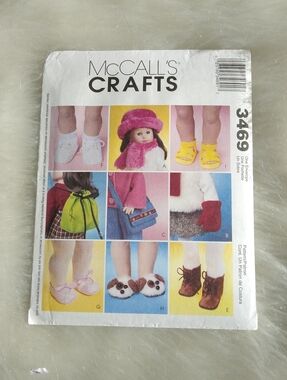 McCalls 3469 18" doll shoes and accessories American Girl Doll AGD 18"  doll